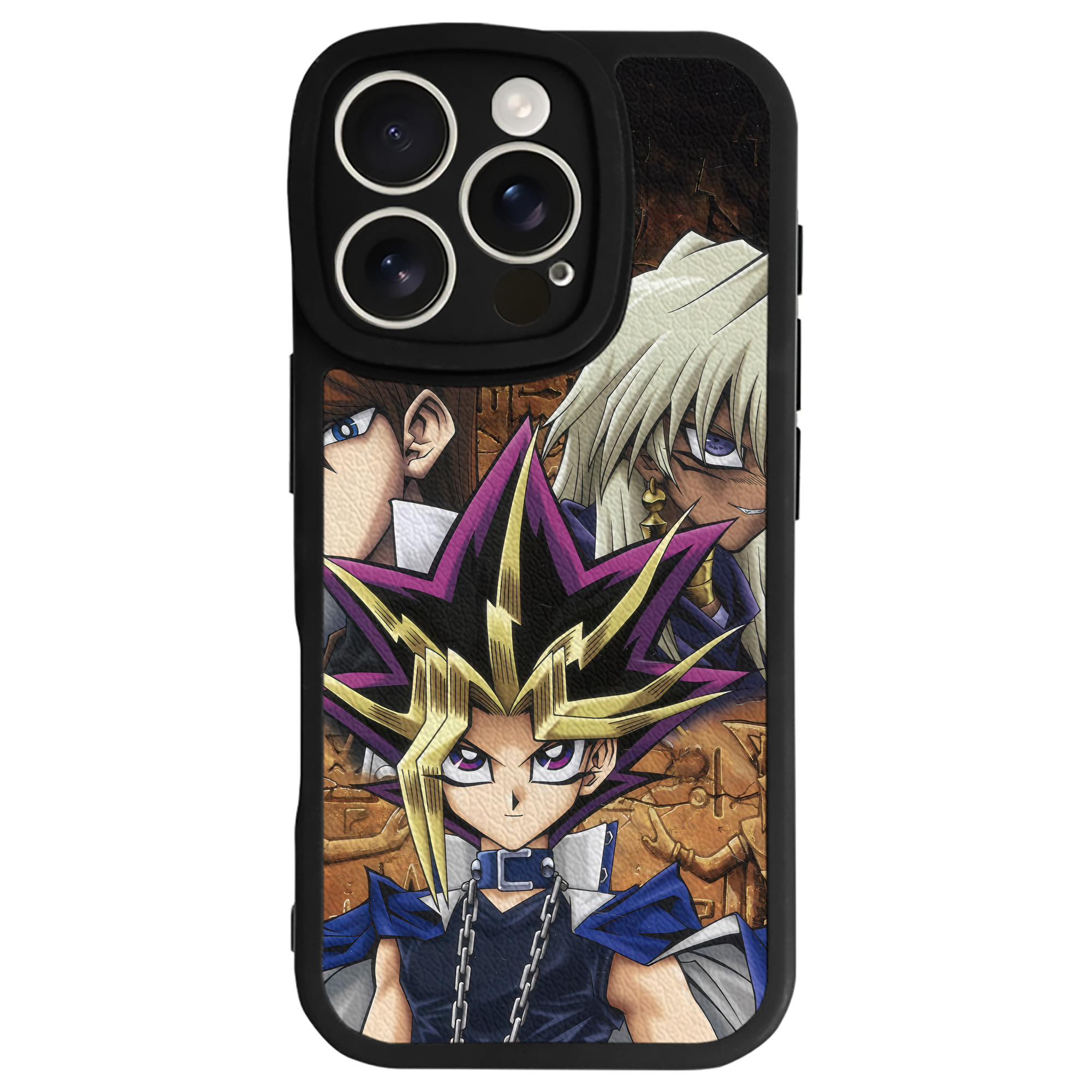 （画像用） 遊☆戯☆王 Yu-Gi-Oh! 【iPhone 16シリーズ対応】シリコンスマホケース（レザー調） 材質：シリコン